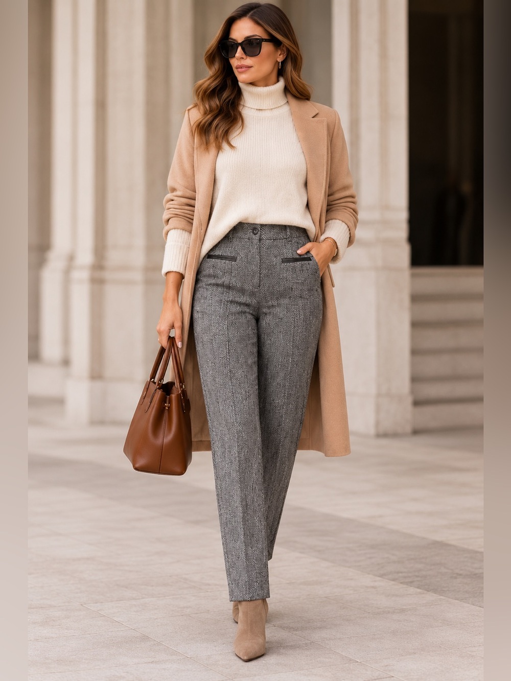 InSight Herringbone Tailored Pants – Size 2